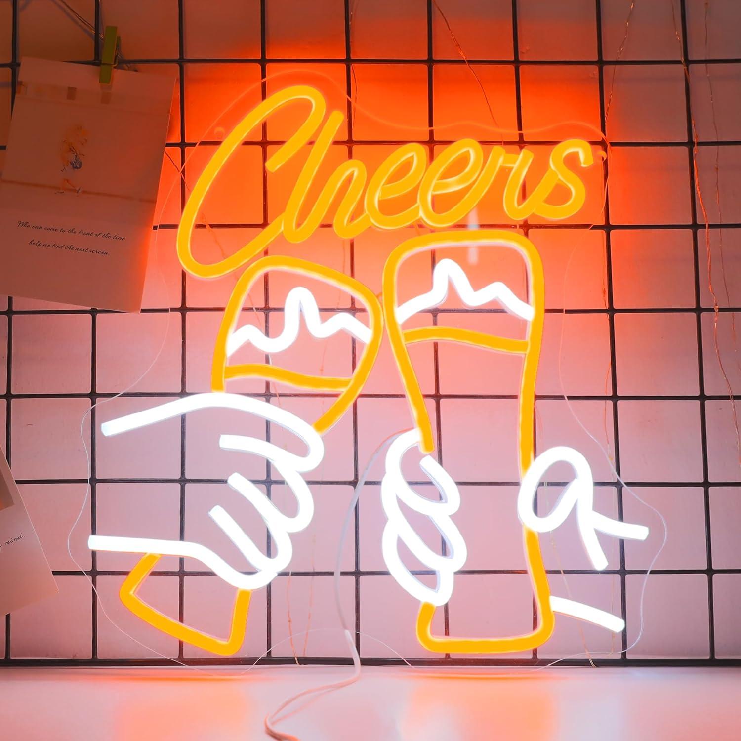 Neon Sign Party - Cheers Cocktail Neon-Schild USB Dimmbares LED-Licht