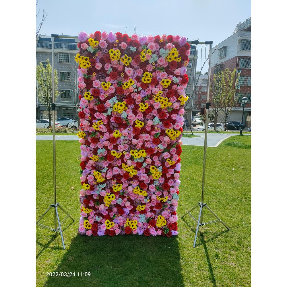 Flower Wall Panel - FSDKX Hochzeits- und Event-Dekorationspanel Rote Blumenwand