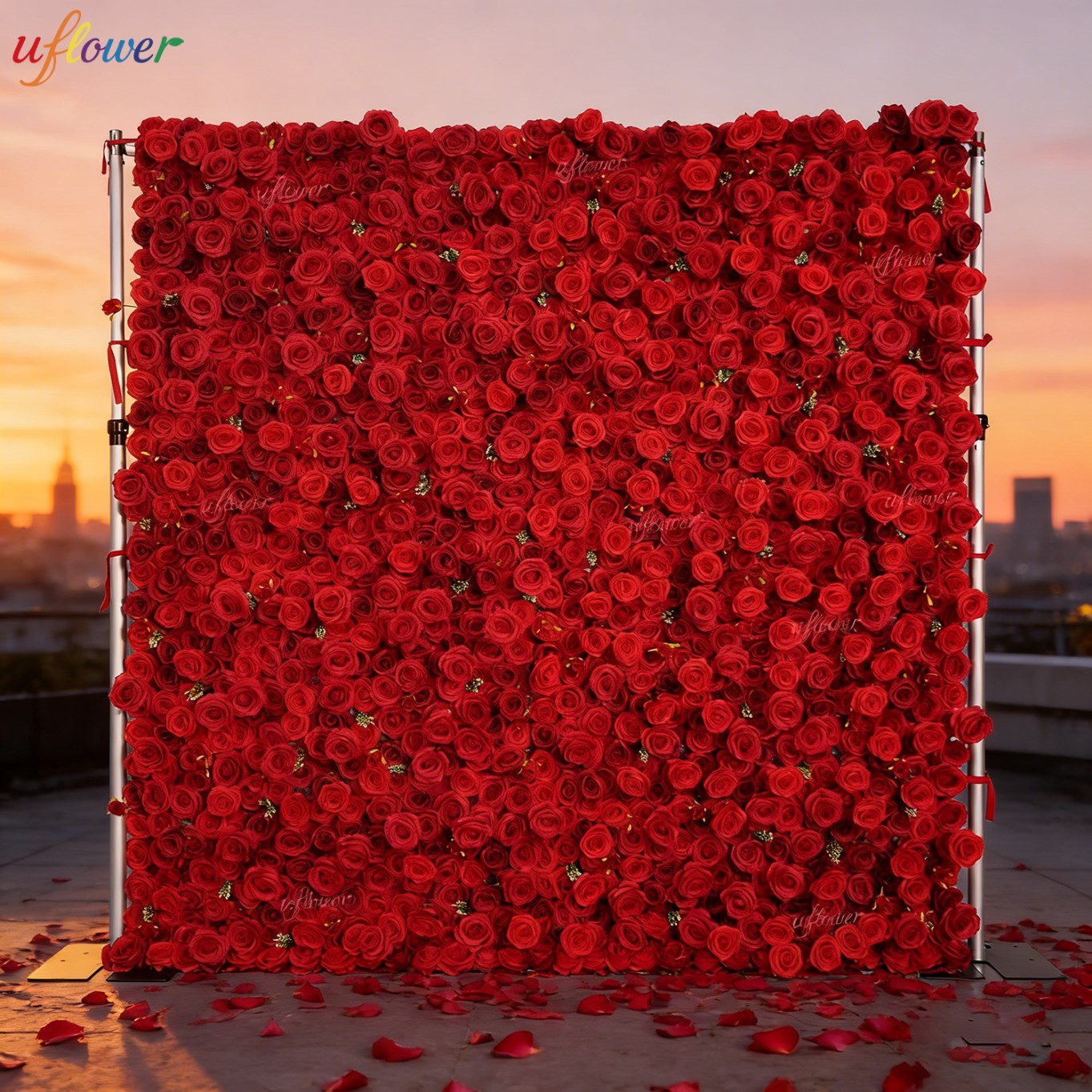 Uflower Rote Rose Künstliche B – Flower Wall Panel Bewertung und Preis