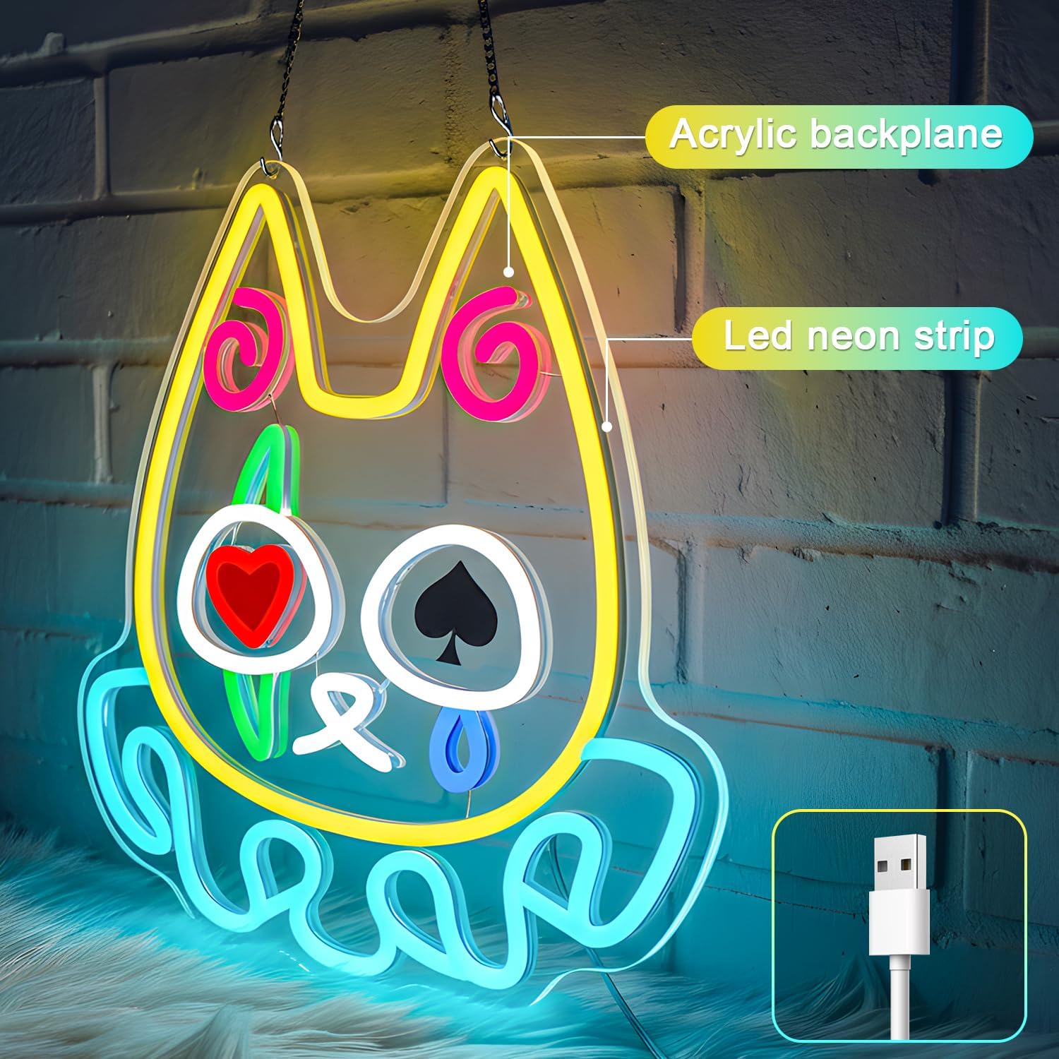 Clown-Katze LED-Neonschild, US – Neon Sign Party Bewertung und Preis