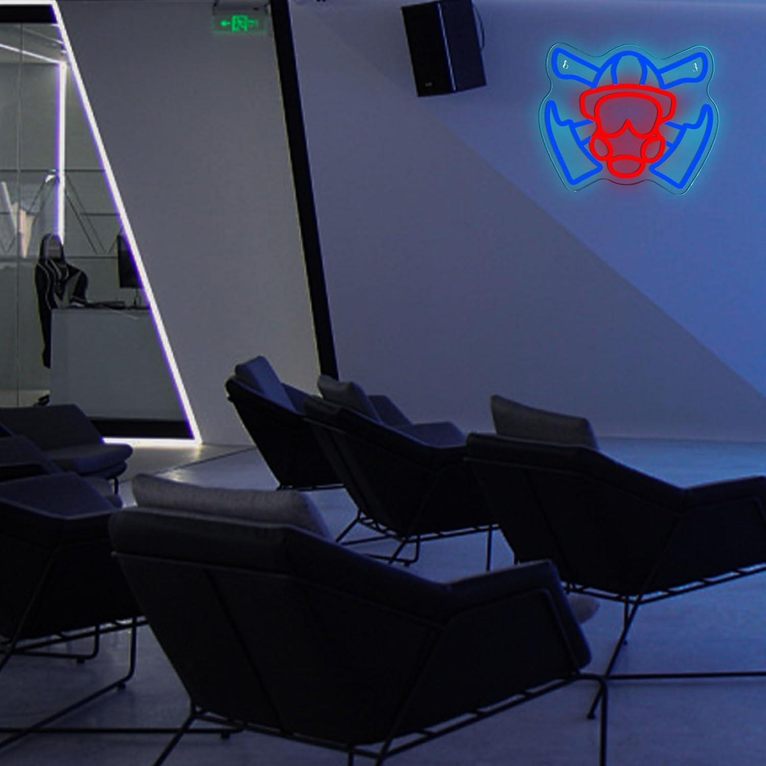Feuerwehrmann-Gasmaske Neon-Sc – Neon Sign Party Bewertung und Preis