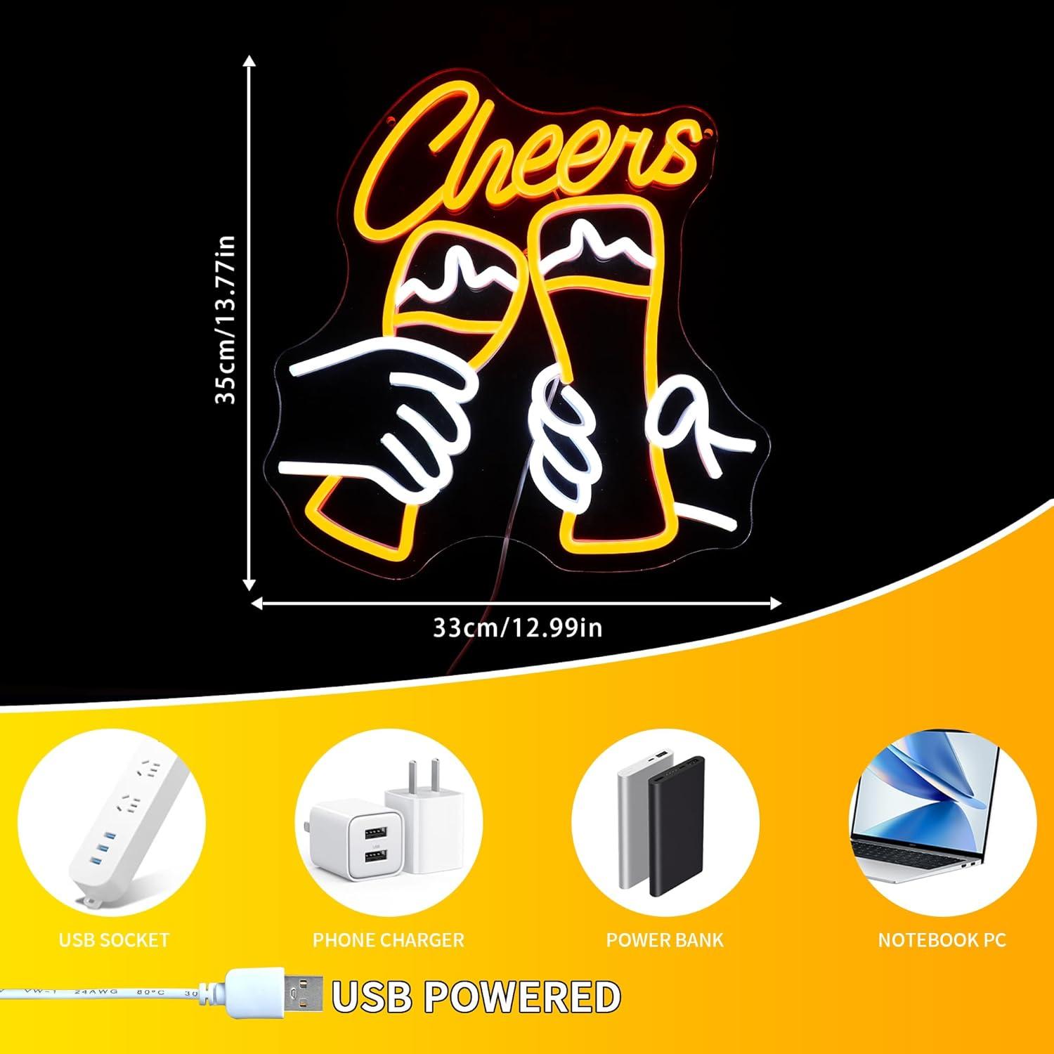 Cheers Cocktail Neon-Schild US – Neon Sign Party Bewertung und Preis